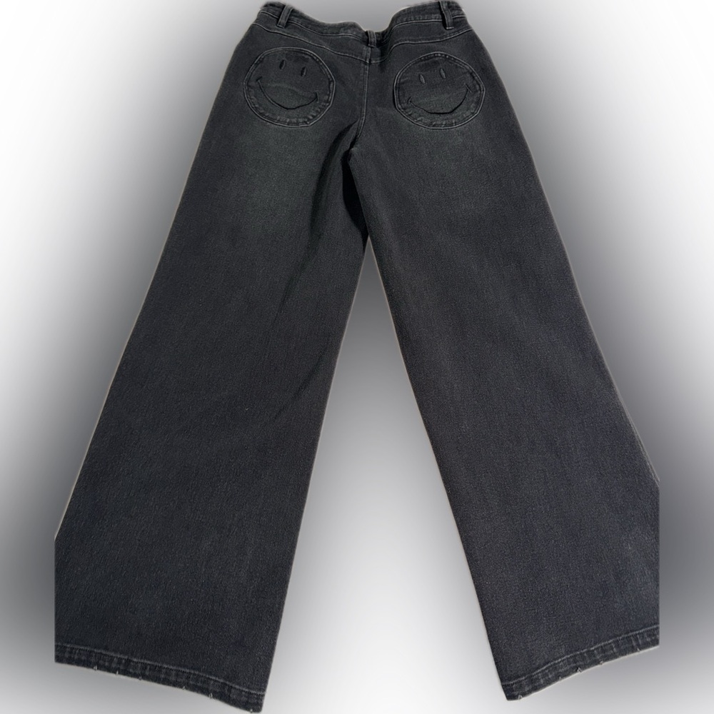 SAMII RYAN | “smiley” Smiley Pocket Wide Leg Jeans | Size S | Y2K Streetwear